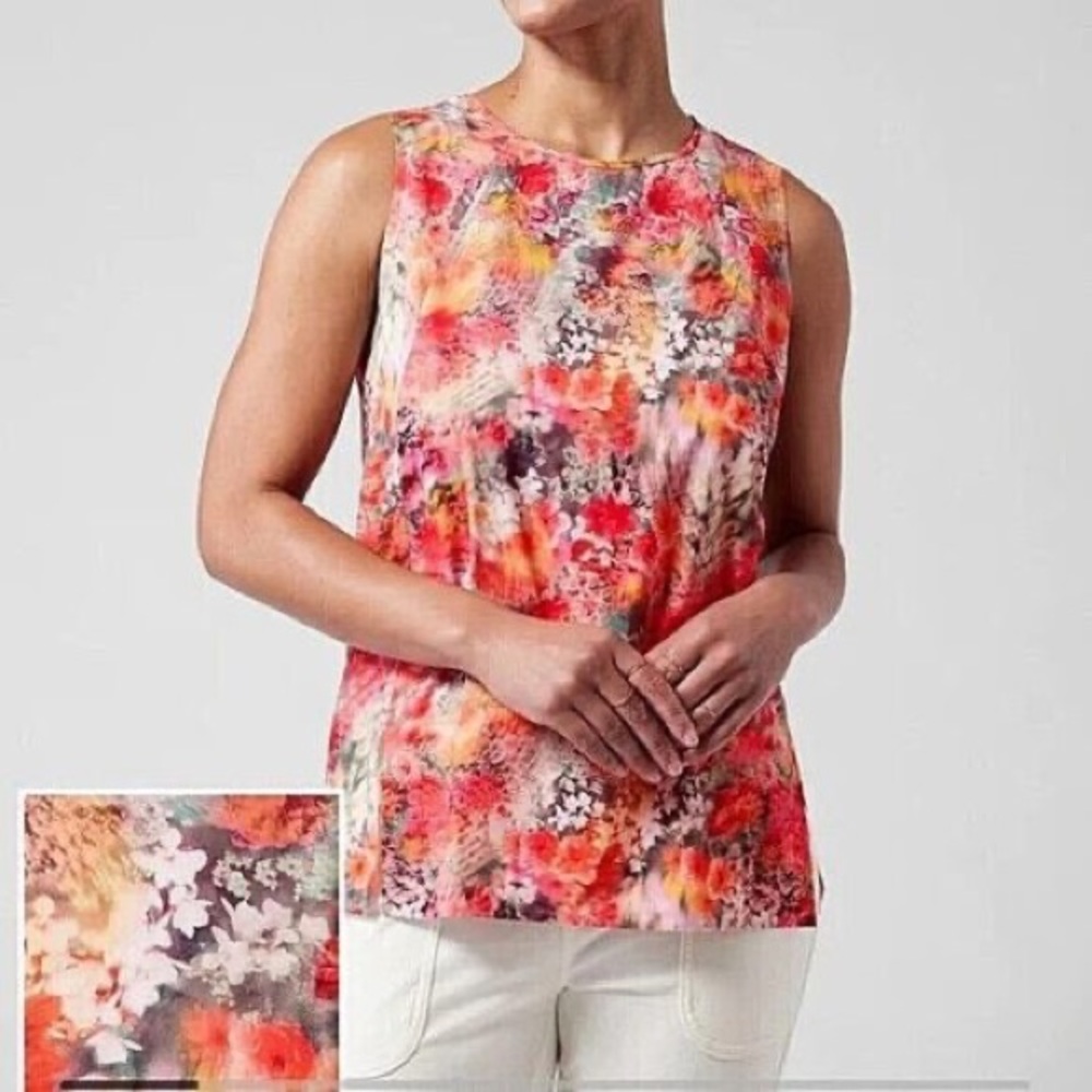 NWT Athleta Zephyr Refined Tank, Renewed Bloom Spring Pink, Size L